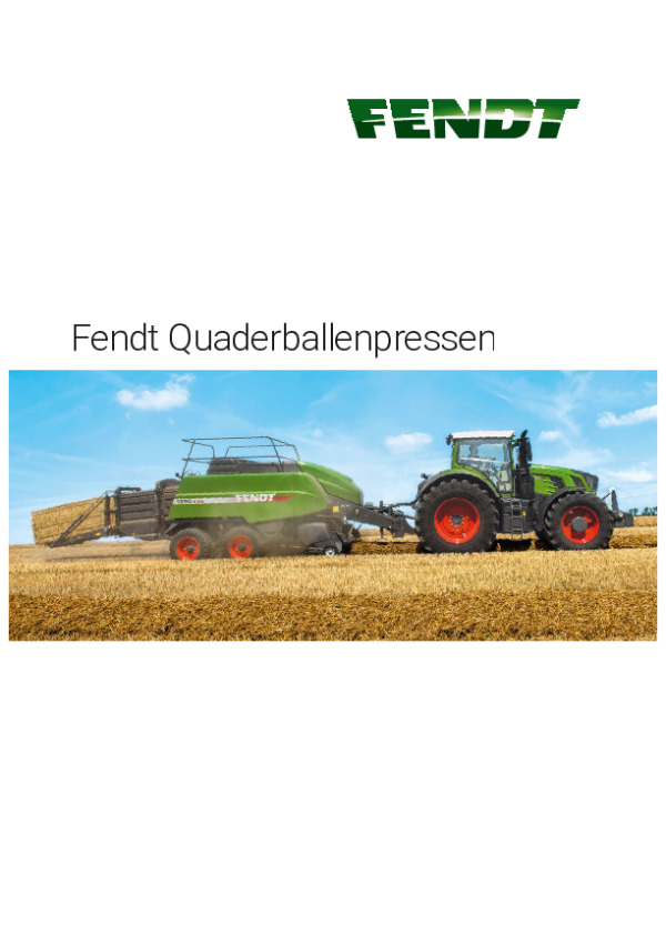 FENDT 166 FENDT Festkammer Rundballenpressen Prospekt von 09/2017 
