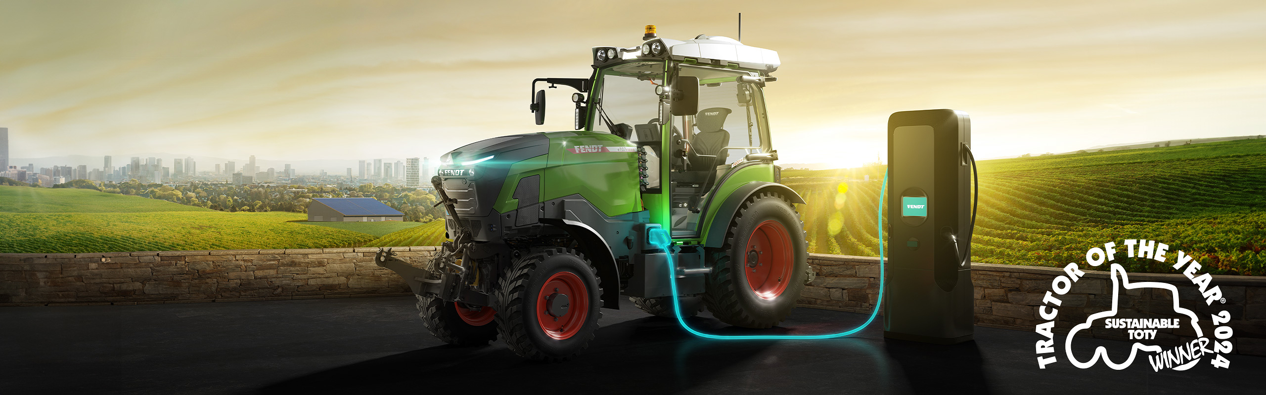 Mystische Darstellung des Fendt e100 V Vario Traktors