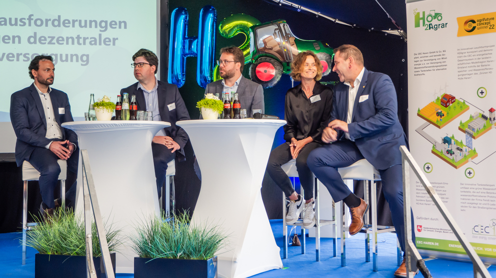 Podiumsdiskussion zu den Perspektiven von Wasserstoff Diskussion über die Perspektiven des Wasserstoffeinsatzes in der Landwirtschaft