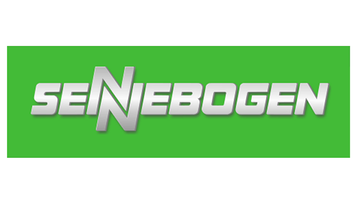 Sennebogen Logo Sennebogen Logo auf grünem Hintergrund