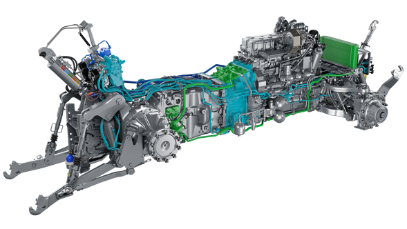 Ein freigestelltes CGI des Fendt Vario Getriebes vom Fendt 900 Vario.