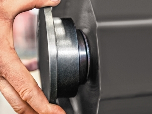 50 mm messenden Lager an den Walzen Nahaufnahme