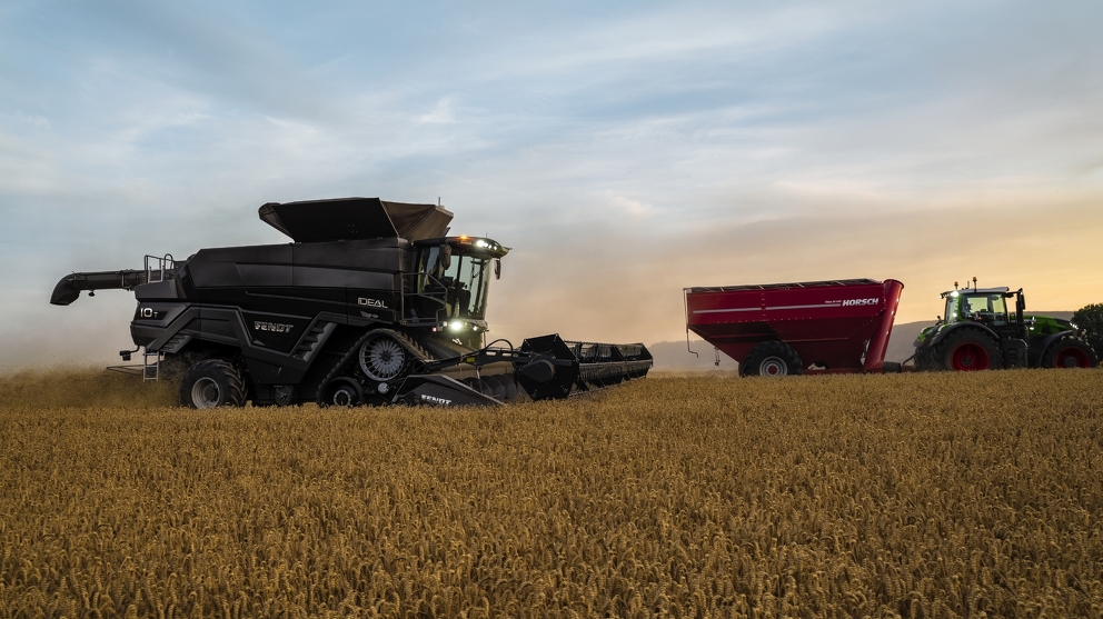 Combine harvester in action Combine harvester in action
