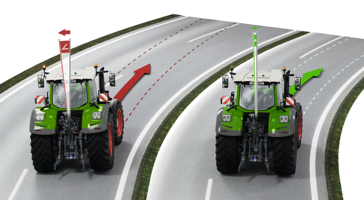 Two Fendt Vario showing the Fendt Stability Control.