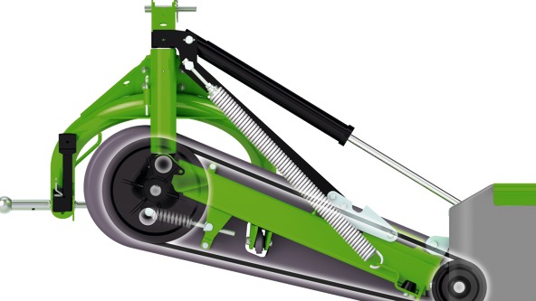 Elastic V-belt drive Side view of the elastic V-belt drive