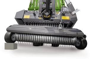 Freely movable pickup improves ground adaptation and raking behaviour for optimum forage quality.