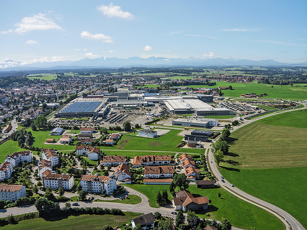 Luftansicht des Fendt Standorts in Marktoberdorf