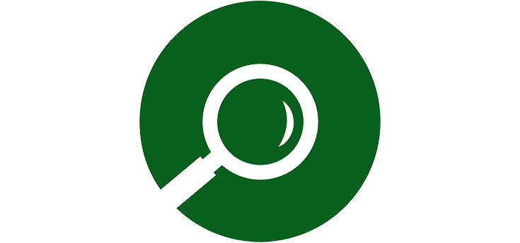 Rundes grünes Icon mit einer weißen Lupe, das Produkthighlights signalisiert.