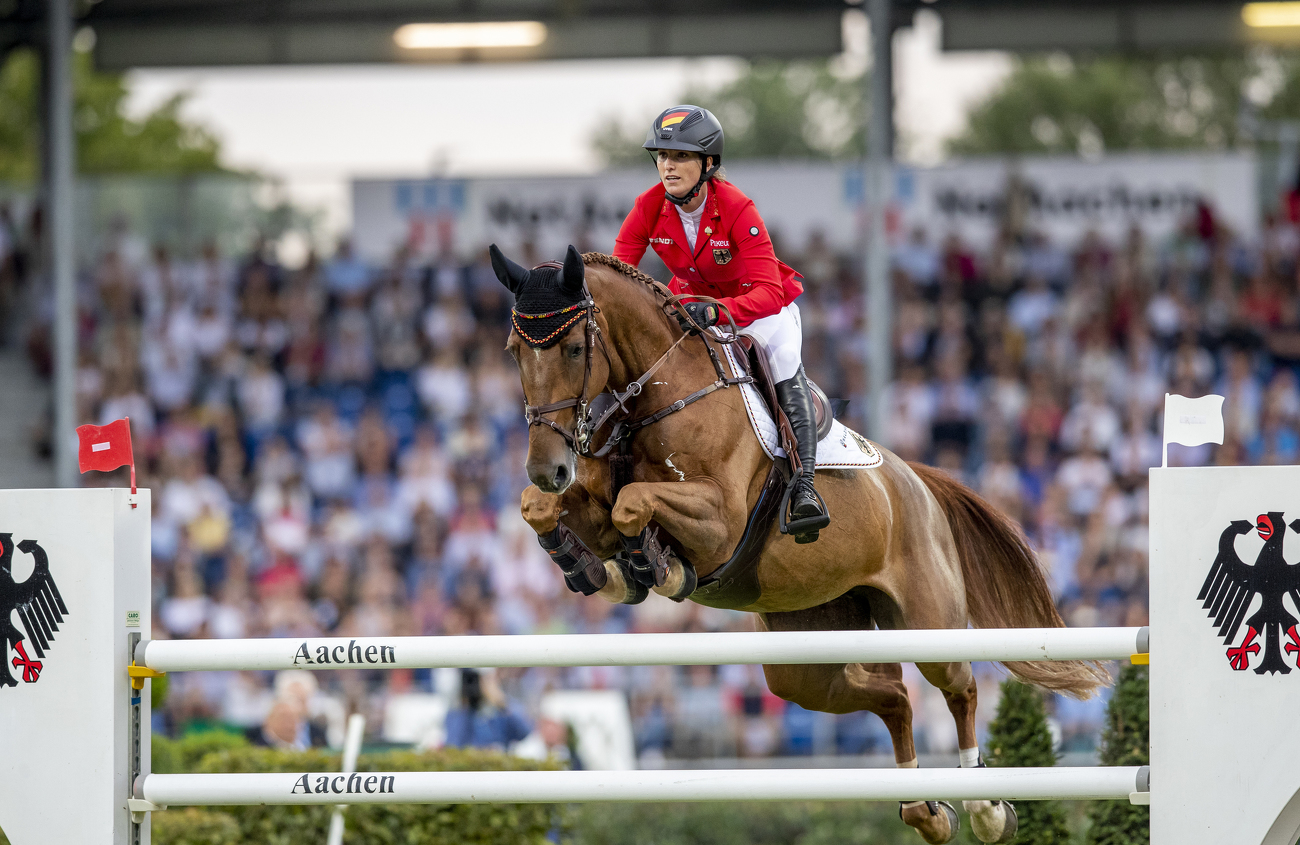 Deutsche Weltmeisterin im Springreiten Simone Blum mit Pferd DSP Alice