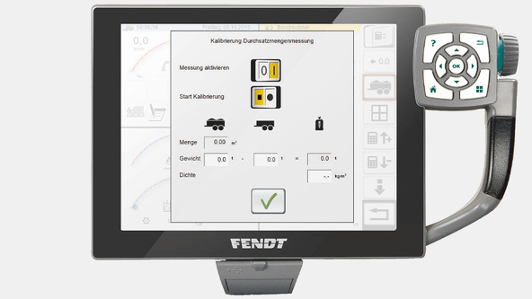 Terminalscreen der Kalibrierung des Fendt Katana mit VarioDoc Pro