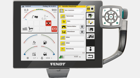 Terminalscreen des Fendt Katana mit VarioDoc Pro