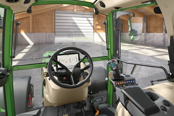 Fendt 200 Vario Power Setting 1 Ansicht aus Fahrerperspektive