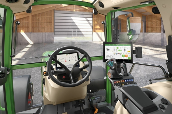 Fendt 200 Vario Profi Setting 2 Ansicht aus Fahrerperspektive
