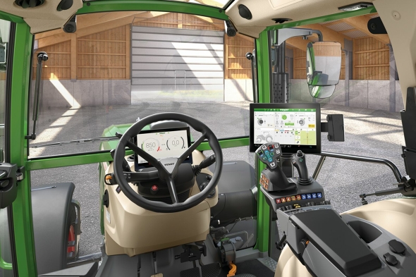 Fendt 200 Vario Profi+ Setting 2 Ansicht aus Fahrerperspektive
