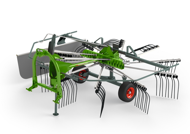 CGI des grünen Fendt Former Alpin auf transparentem Hintergrund