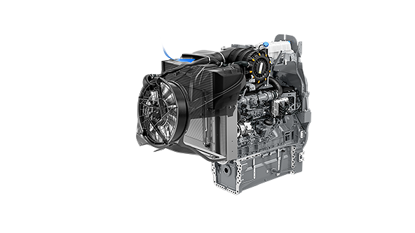 Freigestelltes CGI Bild des MAN D26 Motors im Fendt 1000 Vario