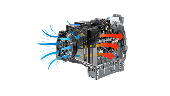 Kühlungskonzept: Concentric Air System (CAS) mit drückendem Lüfter für den Fendt 1000 Vario