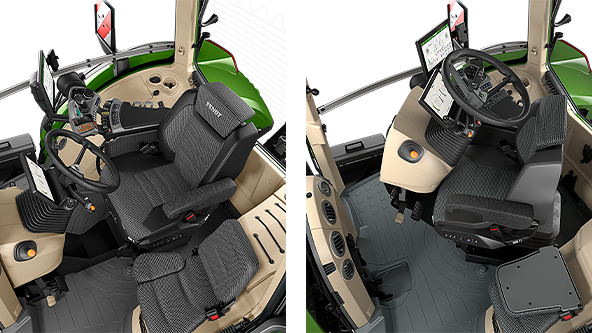 Erste und zweite Position der Rückfahreinrichtung im Fendt 1000 Vario