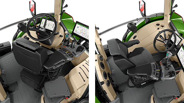 Dritte und vierte Position der Rückfahreinrichtung im Fendt 1000 Vario