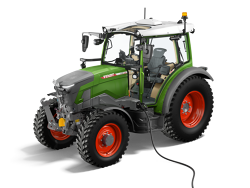 Fendt e100 Vario auf weißem Hintergrund