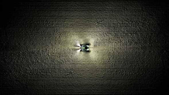 Exemplarisch für den Fendt 1000 Vario: Fendt 800 Vario UltraVision Exemplarisch für den Fendt 1000 Vario: Ansicht eines Fendt 800 Vario Traktors aus der Vogelperspektive bei Nacht mit UltraVision 360 Grad Ausleuchtung