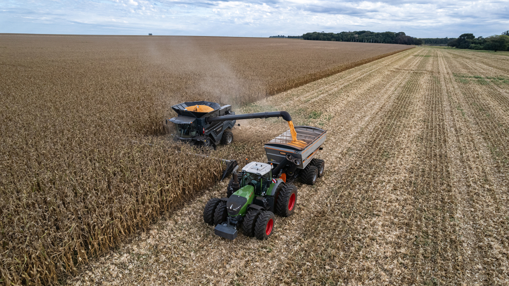 Fendt IDEAL und Fendt Traktor im Mais