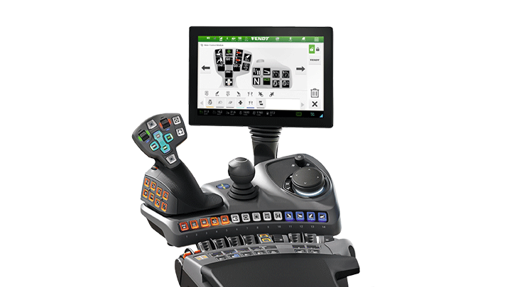 Profi Setting 1 af Fendt 500 Vario med 12" terminal og joystick.