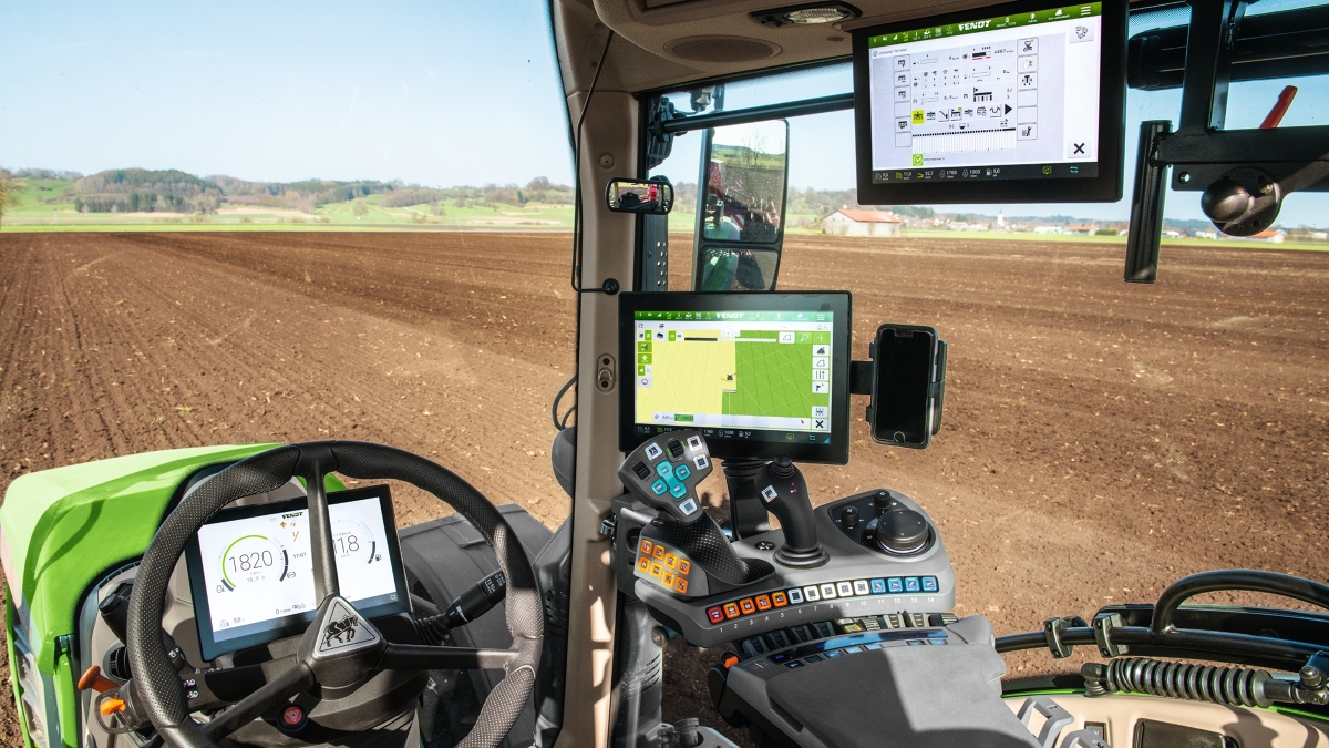 Nærbillede af kabinen på en Fendt 700 Vario Gen6