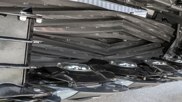 Nærbillede af Fendt Slicers stålvalser