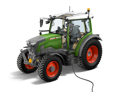Fendt e100 Vario valgel taustal
