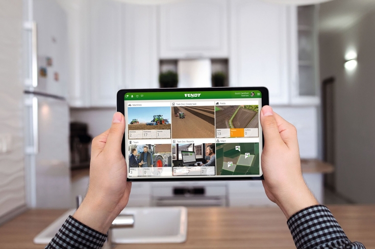 FendtONE offboard en una iPad Sección de la pantalla para el control de la máquina con FendtONE offboard