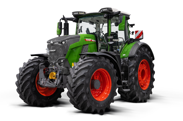 Vista lateral aislada del tractor Fendt 800 Vario