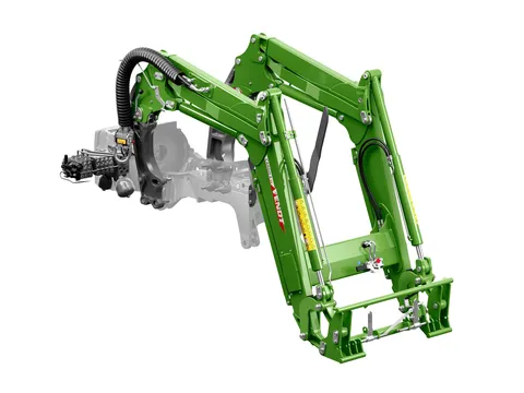 CGI du chargeur frontal vert Fendt Cargo 4.75 S