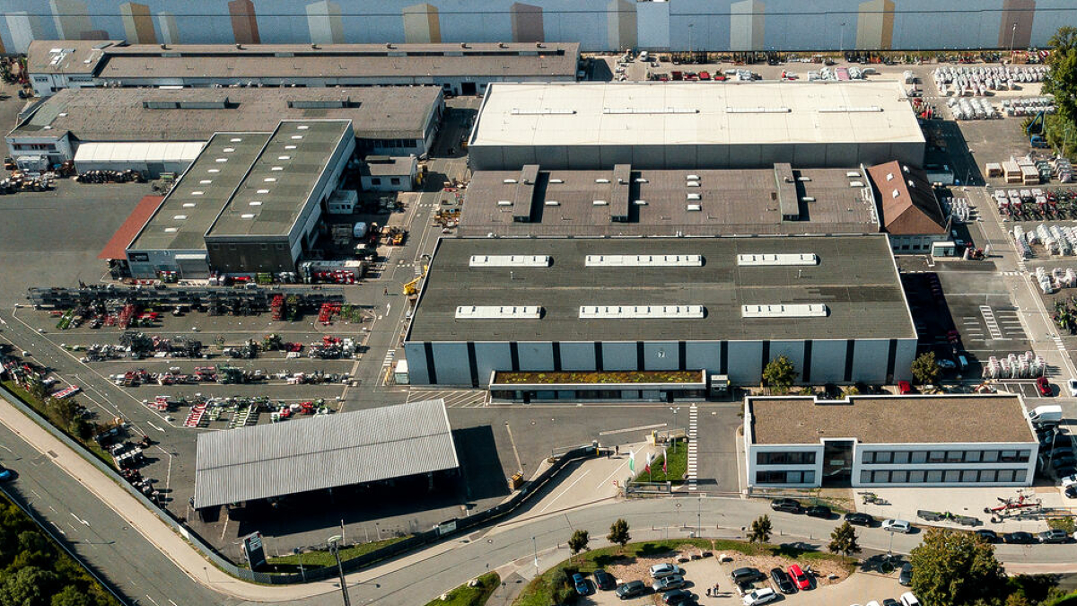 Vue aérienne du site de production Fendt à Feucht