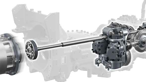 Schéma d'une transmission Vario Fendt sur le nouveau Fendt e100 V Vario