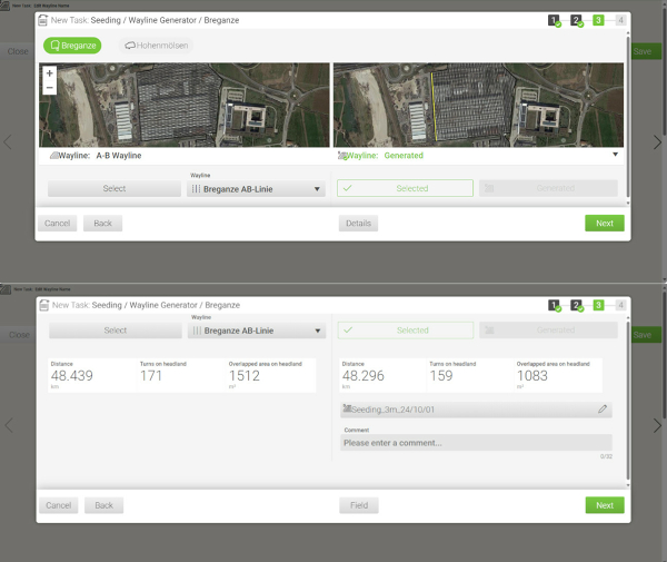 FendtONE Task Doc Création de tâches Vue de FendtONE pour l’optimisation des lignes de guidage