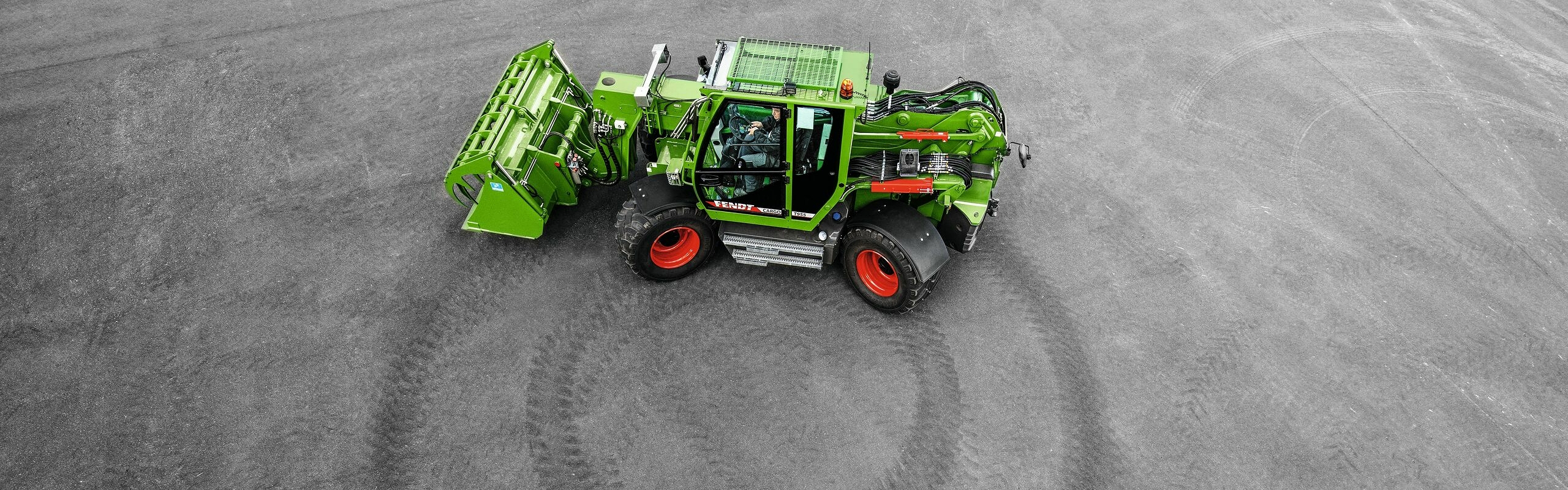 Vue aérienne du Fendt Cargo T955