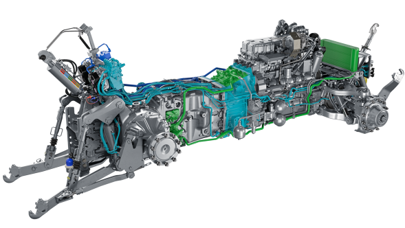 Une CGI exposée de la transmission Fendt Vario du Fendt 900 Vario.