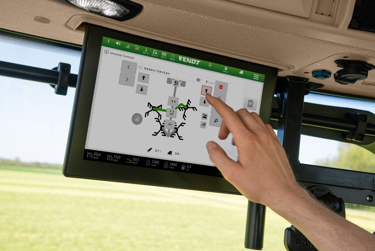 Terminal dans la cabine du tracteur