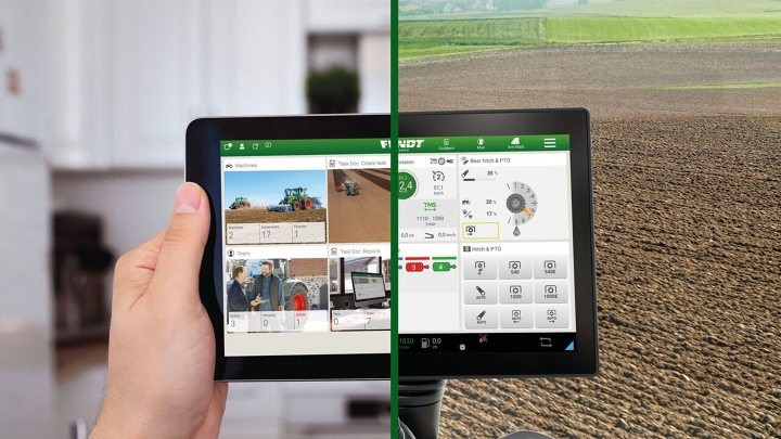 Vue d'un ordinateur portable avec FendtONE onboard & offboard