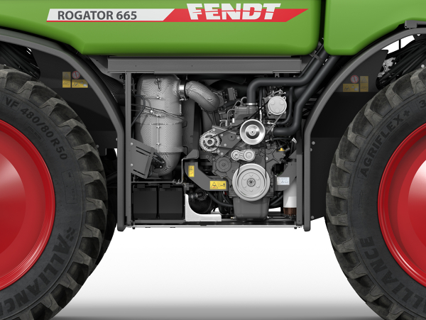 Oldalnézet a Fendt Rogator 600 Gen2 önjáró gépről