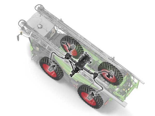 A Fendt Rogator 600 Gen2 HydroStar CVT hajtásláncának szabadon álló képe