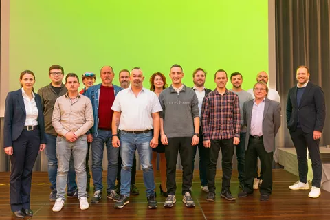Employees celebrating 10 years at the Asbach-Bäumenheim site