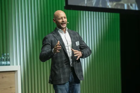 Farmer Hannes Royer at the Fendt Sustainability Forum