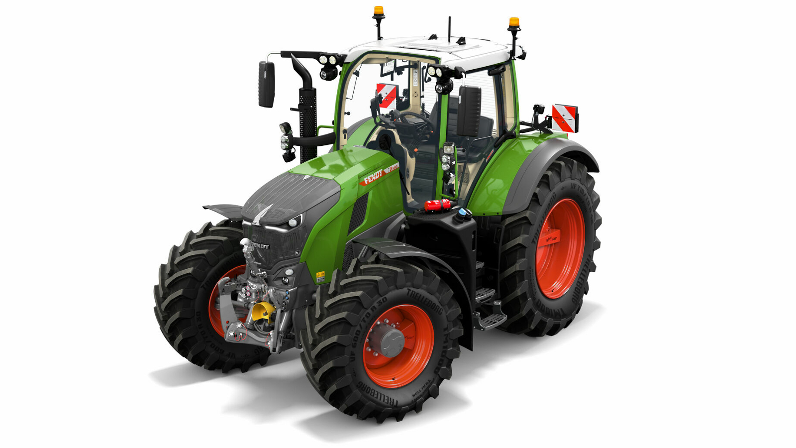 A Fendt 700 Vario Gen7 in front of a white background.