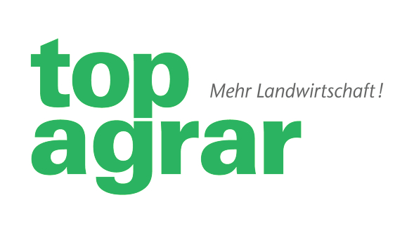 The dark green lettering of top agrar on a white background