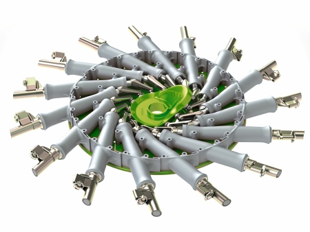 CGI of the tangentially arranged tine arms of the Fendt Former CGI of the tangentially arranged tine arms of the Fendt Former