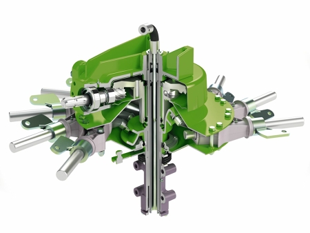 CGI of the rotor heads of the Fendt Former single-rotor rakes CGI of the rotor heads of the Fendt Former single-rotor rakes