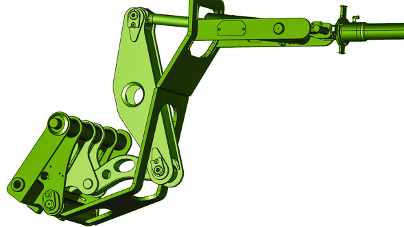 Fendt Cargo T955 arm CGI sketch of the green Fendt Cargo T955 arm