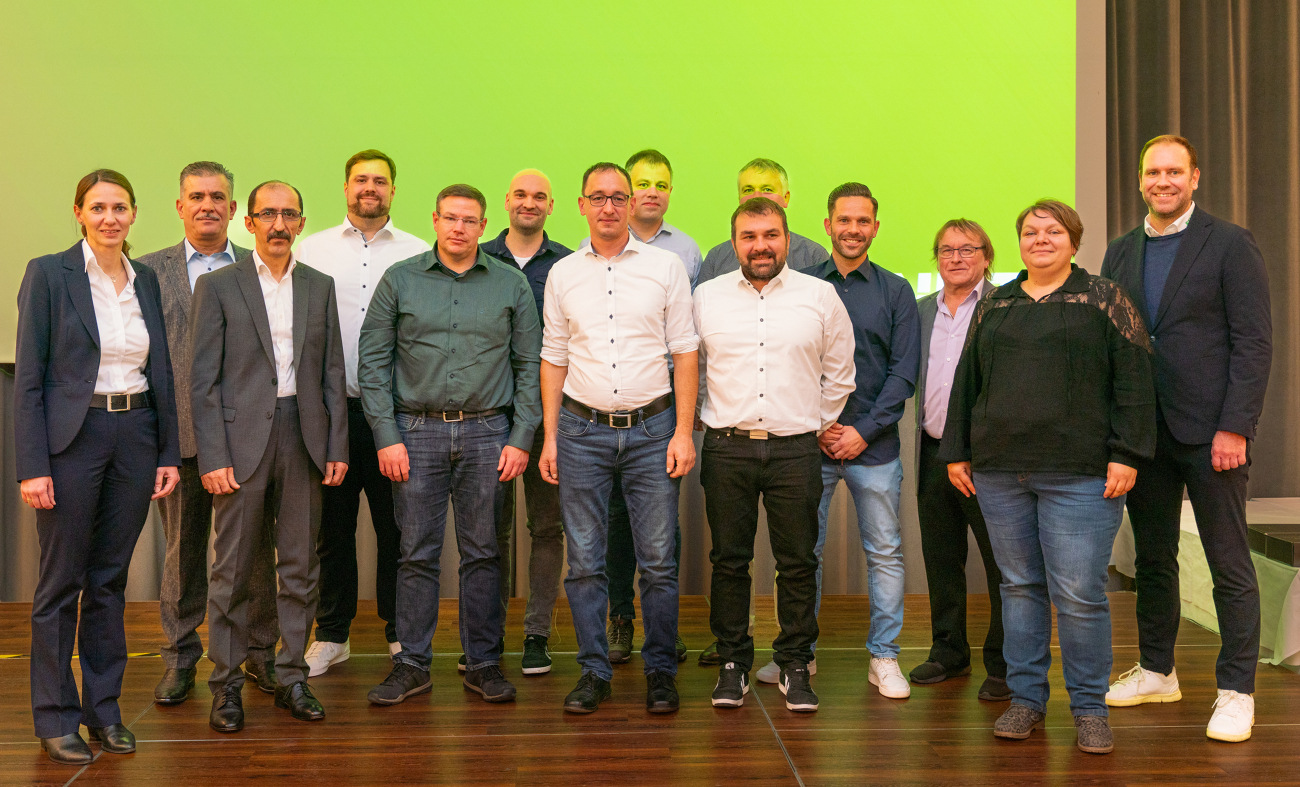 Employees celebrating 25 years at the Asbach-Bäumenheim site